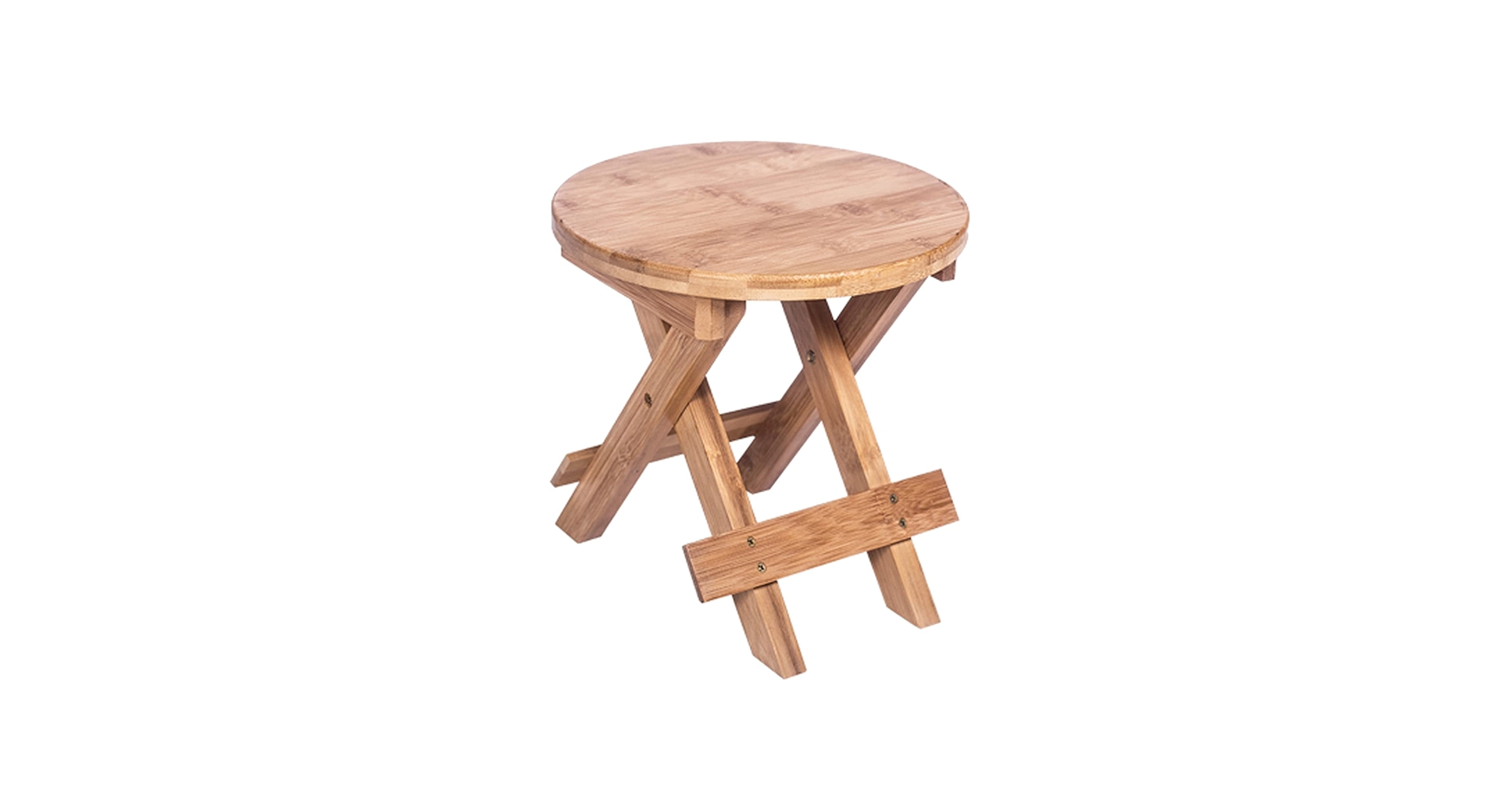 木製円形折りたたみスツール 2個 affaeb4d9a9c767269de8e695b84d8