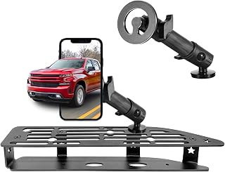 2024 2025 Silverado 1500 Magnetic Phone Mount Compatible with 2022 2023 2024 2025 Chevy Silverado GMC Sierra Accessories Metal Cell Phone Holder Dash Platform Mount(No-Drill Installation)