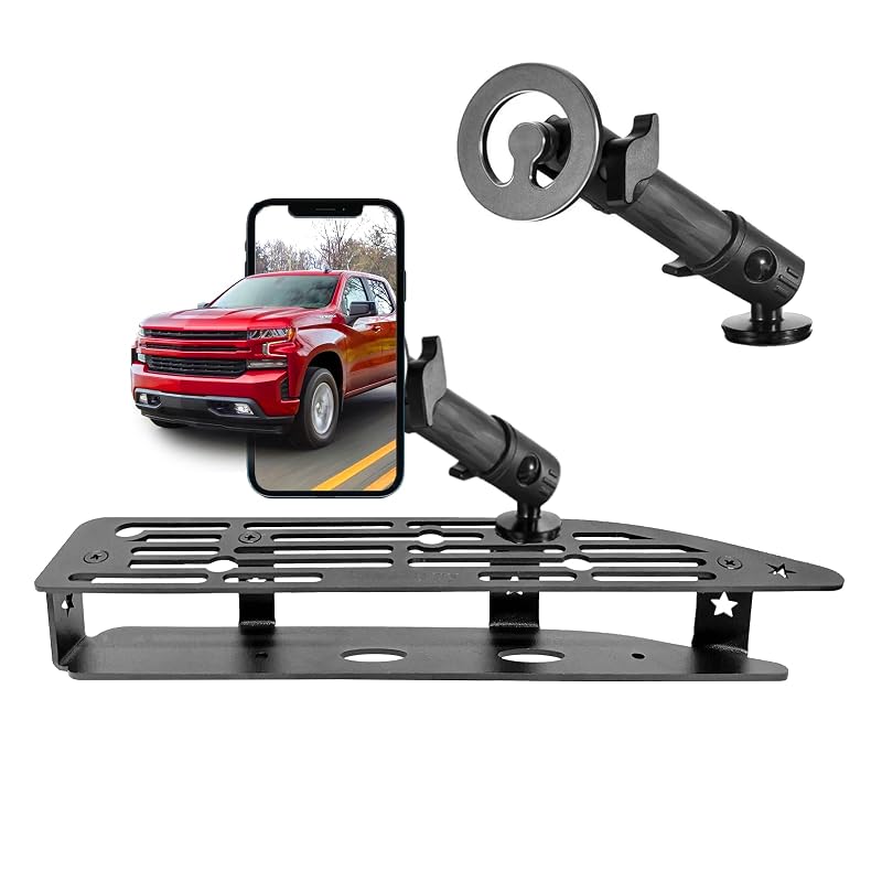 Suporte magnético de celular para painel Batdiary compatível com Chevy Silverado 1500 e GMC Sierra 2022 a 2026, instalação sem furos V4