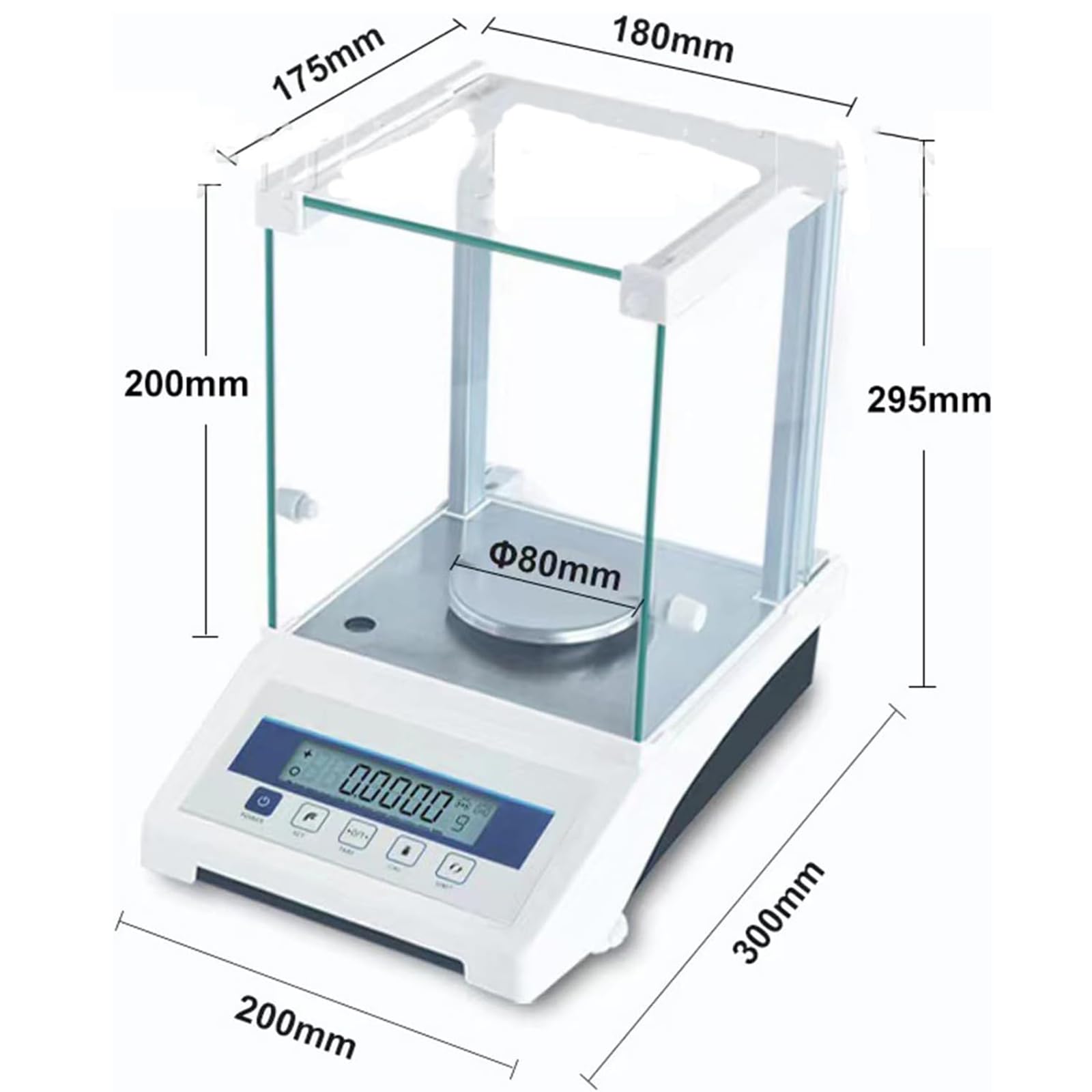 Bilancia digitale da laboratorio, bilancia analitica, bilancia di precisione LCD da 0,0001 g con parabrezza, pesata massima 100 g, funzioni di conversione unità e conteggio per misurazioni industria