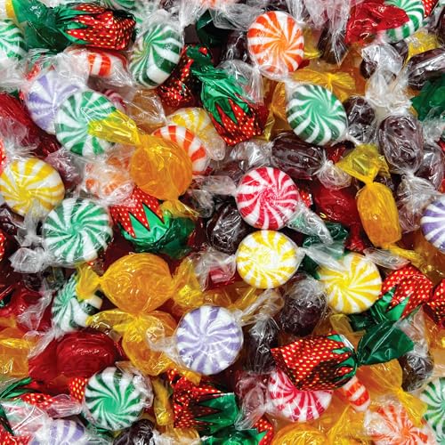 Hostess Old-Fashioned Hard Candy Assortment - 2 Pound Bulk Pack (About 150 Count) - Strawberry Bon Bons, Butterscotch, Cinnamon, Root Beer, Fruit Pinwheels