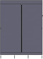 Vista 102 de 67" Portable Wardrobe Closet, Wardrobe Closet for Hanging Clothes with 2 Hanging Rods, 12 Clothes Storage Organizer Shelves, Non-Woven Fabric Grey