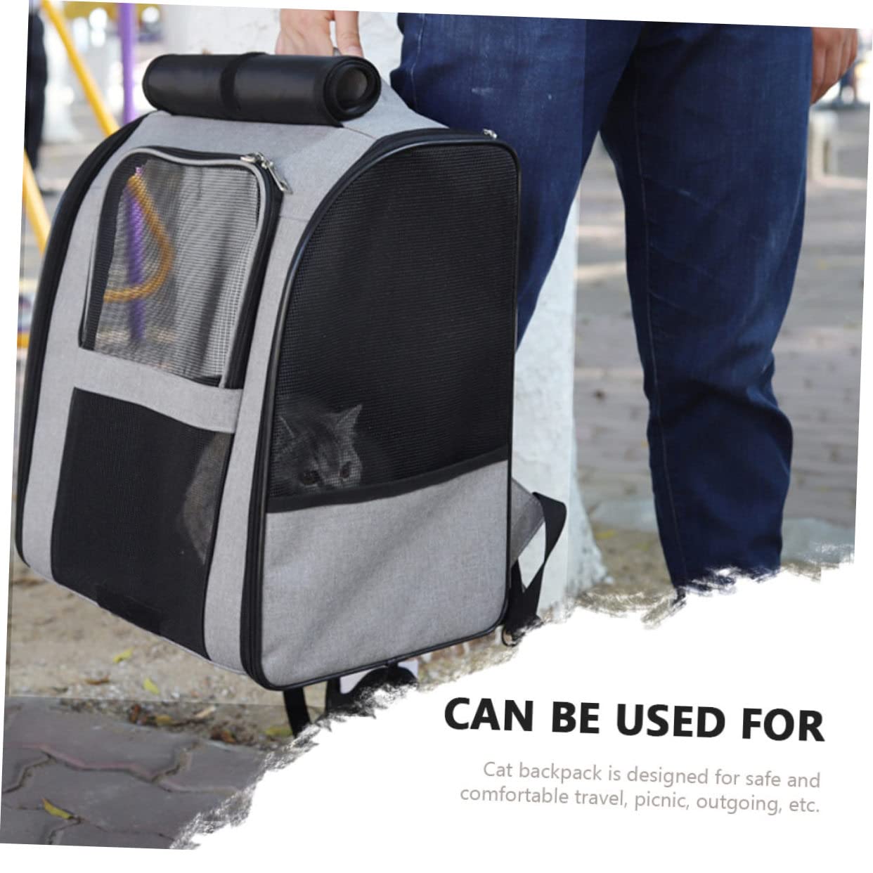 BESTonZON Tragbare Katzentragetasche Aus Haustier-Reisetasche Mit Atmungsaktivem Design Für Transport Von Katzen Geeignet Für Spaziergänge Wandern Und Reisen