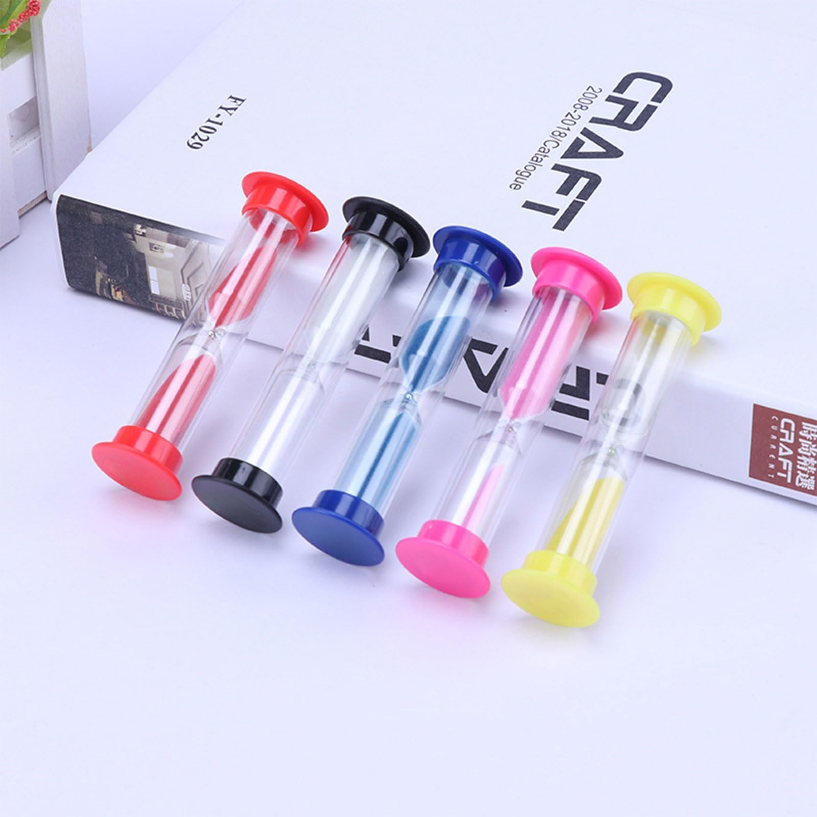 48 pezzi 2 minuti di clessidra per bambini, timer colorato per spazzolino da denti, piccola plastica Hourglass per aule, giochi, casa, scuola e ufficio