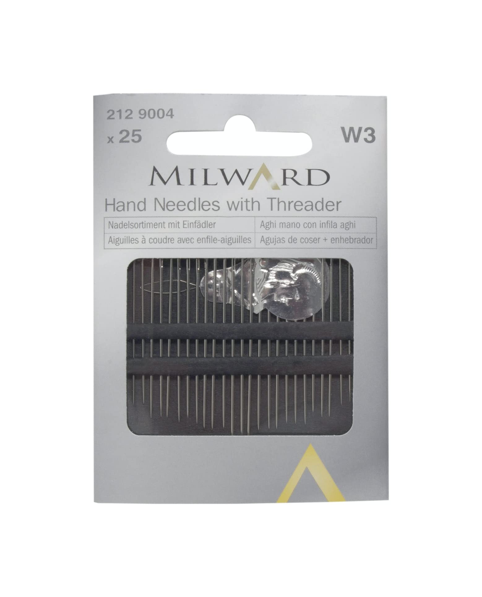 Milward Hand Sewing Needle Assortment With needle Threader. Pack of 25 needles. (Sharps, Betweens, Embroidery, Darners, Chenille and Tapestry)
