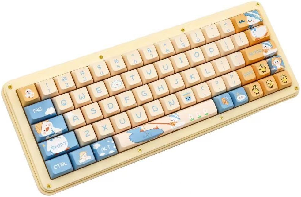 daixiahu Seaside Theme keycaps 145 Key PBT keycaps MCA Custom keycap Set is Suitable for 61/87/104/108 Cherry MX Switch and Other Mechanical Keyboards