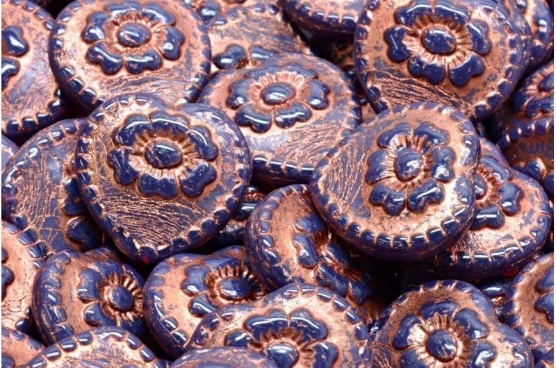 2.1oz (60 g) Mix of Unique Czech Bohemia Glass Pressed Beads, Crazy Purple Green Copper, Table Cut, Matte and Glossy, Faceted Fire Polish, Hand Made Set Kit BCV - Image 9