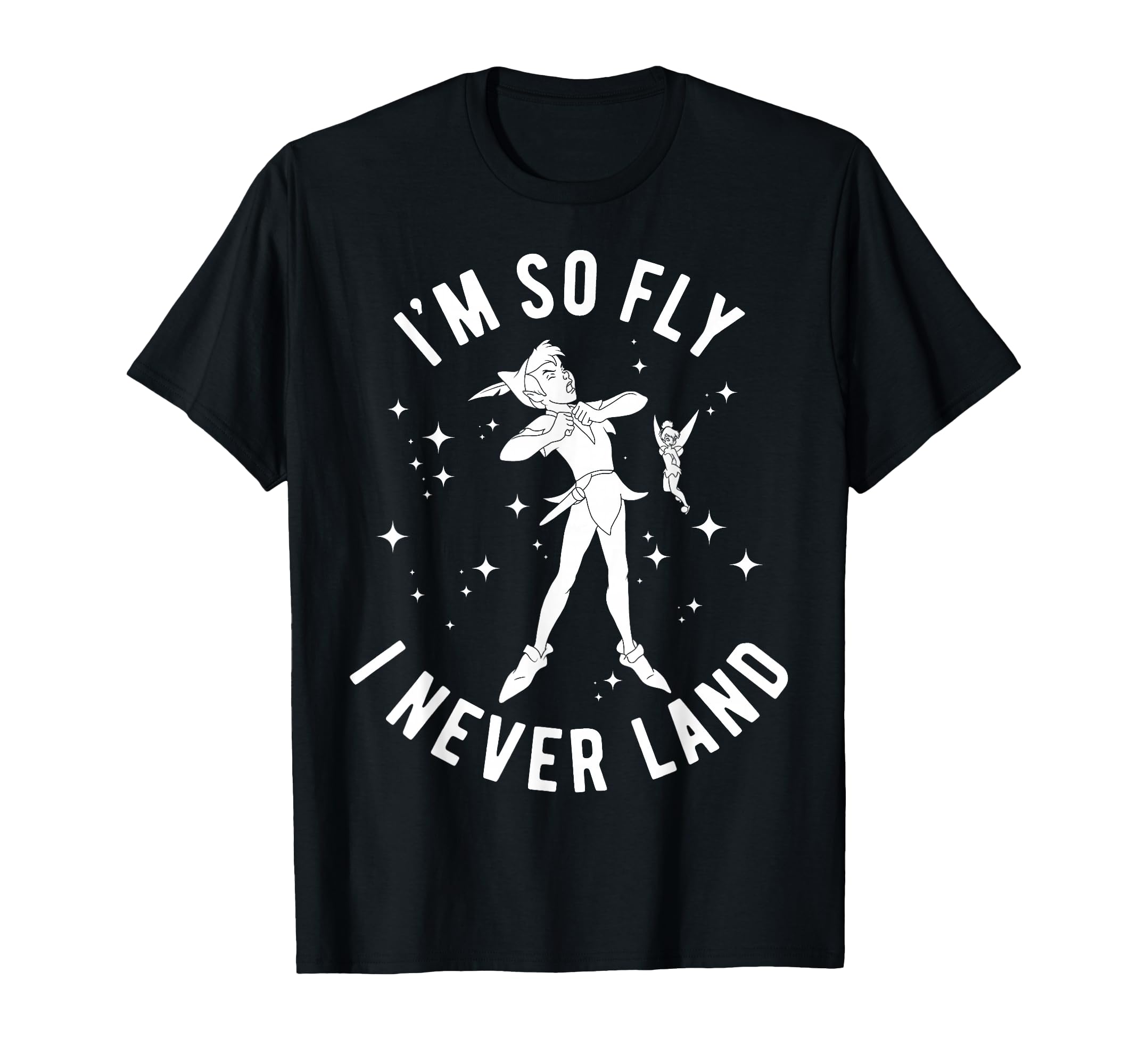 Peter Pan I'm So Fly I Never Land Outline Poster T-Shirt