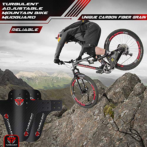 image for Turbulent - Pair Adjustable Mountain Bike Mudguard – Bicycle MTB Whe
