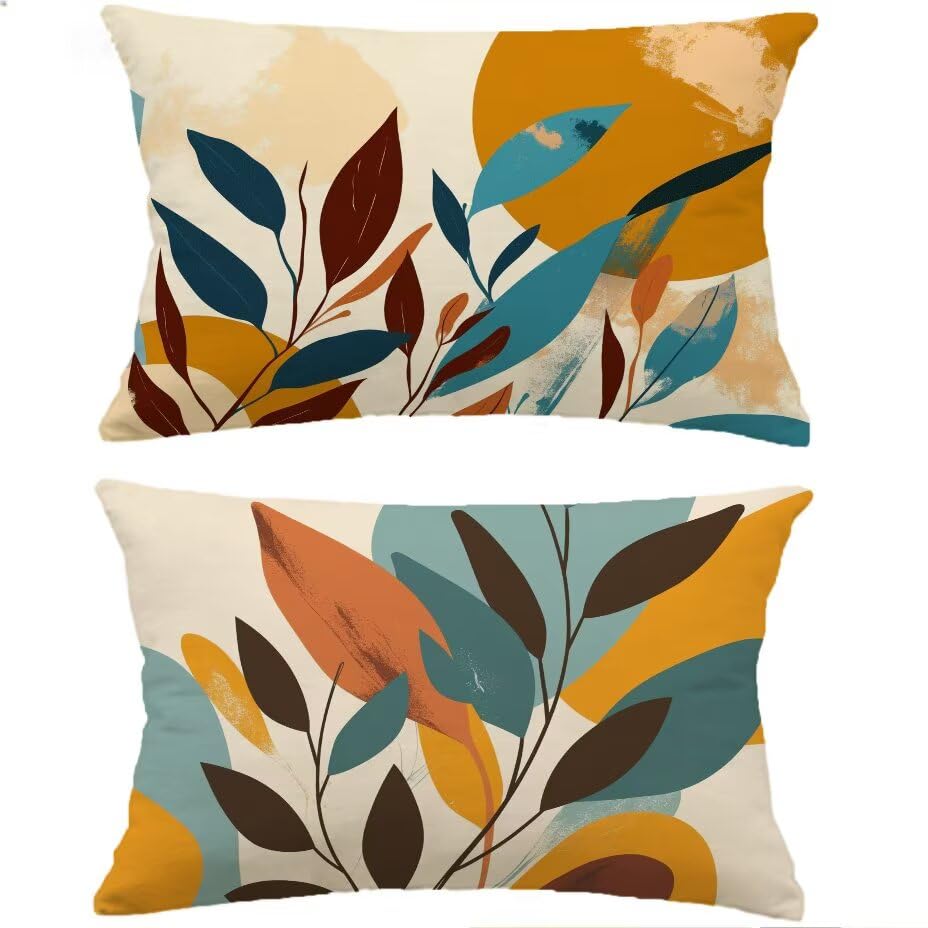 Housse de coussin de jardin imperméable 50x70 cm lot de 2 orange