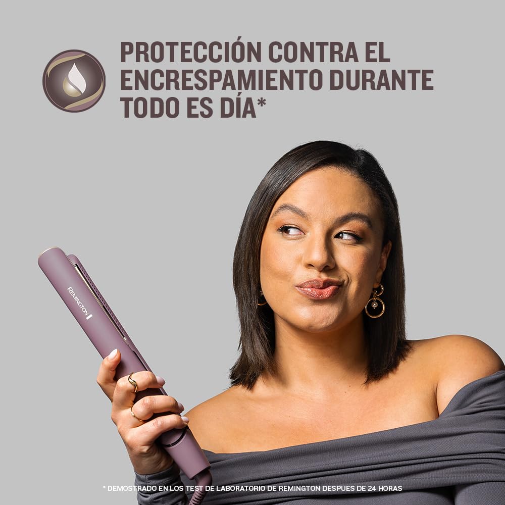 Remington plancha de pelo AIRvive con Aire Ionizado, tecnología Ionic Air antiencrespamiento, revestimiento cerámico ultrasuave con microacondicionadores (placas flotantes, digital, 150-230 °C) S8930