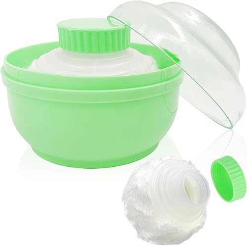 Miniatura 47 de Caja de soplo de polvo de bebé sin BPA, grande de 2.8 pulgadas, estuche de polvo esponjoso para después del baño, contenedor de polvo de