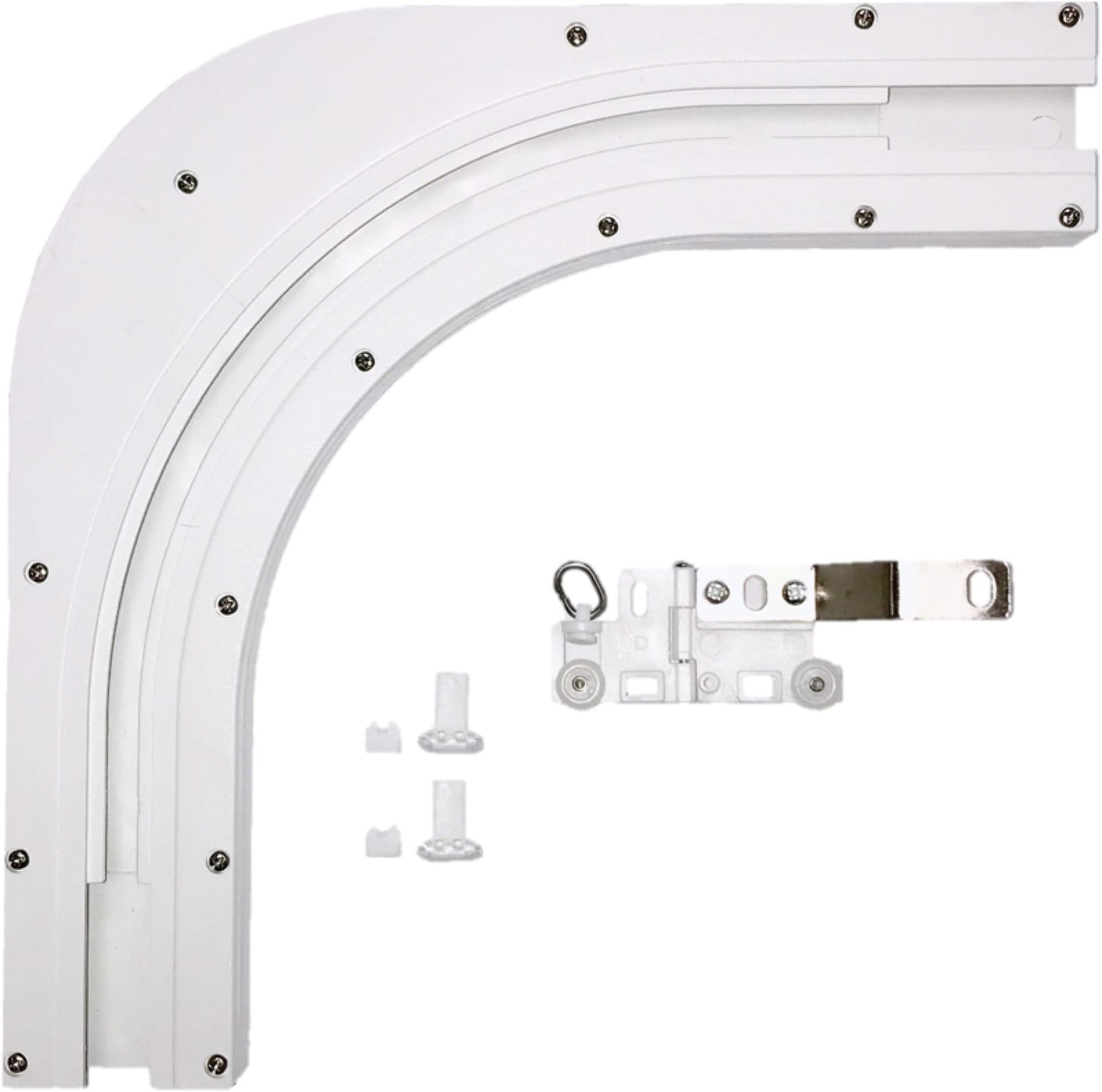 ABALON Angle 90ยบ White with Articulated Master Carrier Electric Curtain Rail (90ยบ)