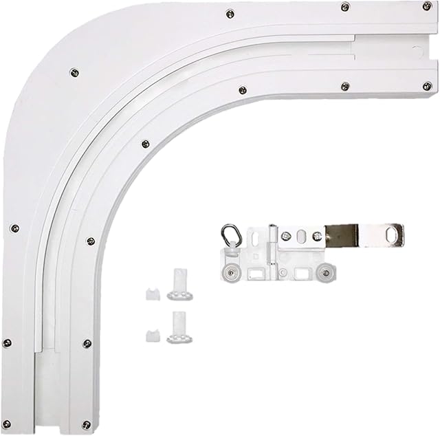 ABALON Angle 90º White with Articulated Master Carrier Electric Curtain Rail (90º)
