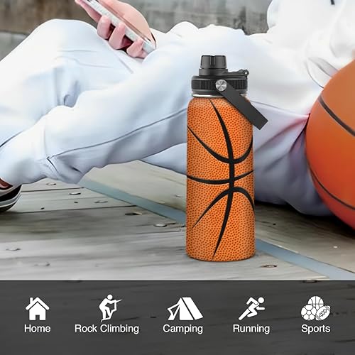 Miniatura 6 de Botella de agua de baloncesto de 32 onzas con aislamiento de acero inoxidable para hombres, mujeres, amantes del deporte, fanáticos de los
