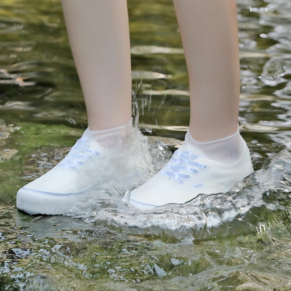 GmwyCzV 3 Paires Couvre-Chaussures Imperméables Silicone Antidérapantes - Réutilisables