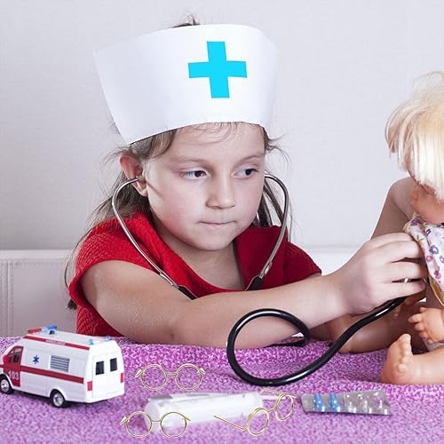 Miniatura 8 de TOYANDONA Mini lentes de muñeca con borde de alambre de metal, sin marco, 10 lentes de sol en miniatura, lentes de vestir para muñecas, gnomos,