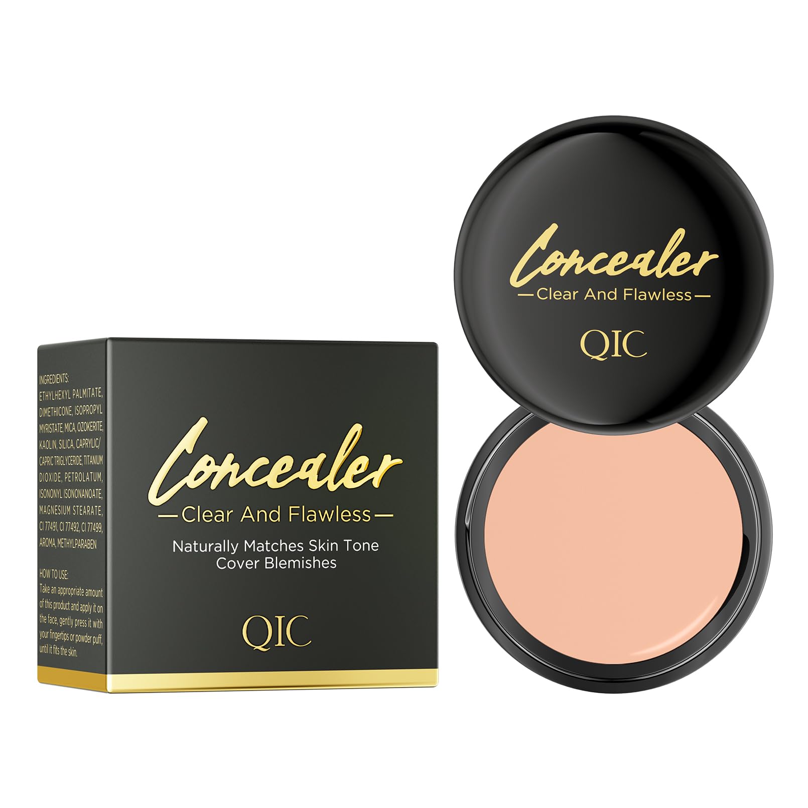 QIC Concealer Natural Color Correcting Concealer for Women Full Coverage Makeup for Face Eye Body Nourishing Makeup for