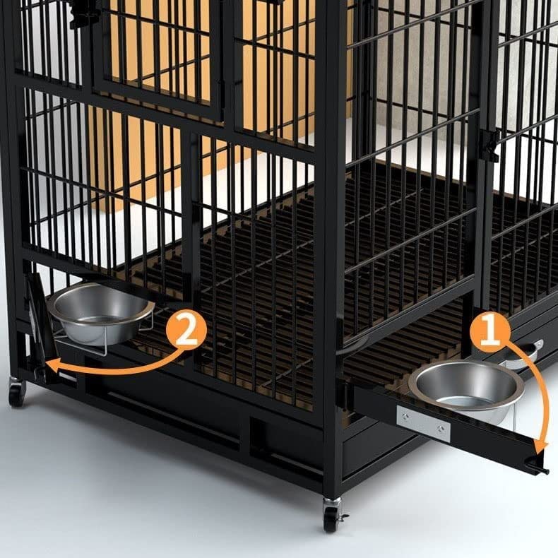 犬サークル ペットケージ 鉄製の犬用ケージ、頑丈なロック付