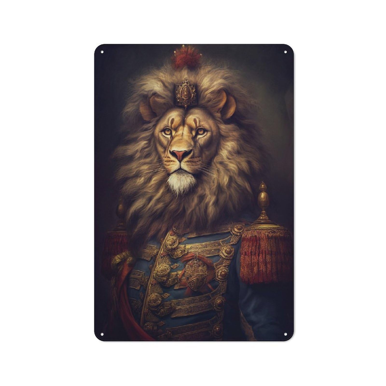 Junmoney Lion Metal Sign 30X20cm With For Home Bar Wall, Vintage Decor, Wall Decoration For Home Bars And Entertaining Spaces