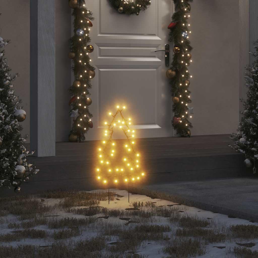 Weihnachtsbäume mit Erdspießen 3 Stk 50 LEDs 30 cm Eisen warmweiß USB Weihnachtsbeleuchtung für Garten Balkon Terrasse Innen Außen festliche Adventsdeko mit 8 Lichteffekten und IP44 Schutz