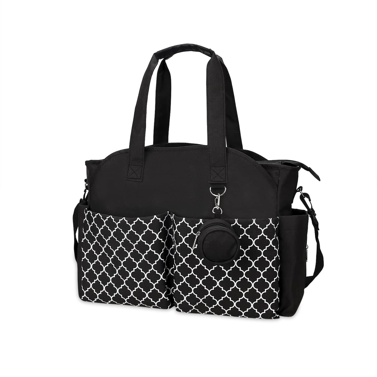 SONARIN Diaper Bag Tote,Large Capacity Waterproof Nappy Changing Bag Satchel Messenger Bag Travel Mommy Bag(Black)