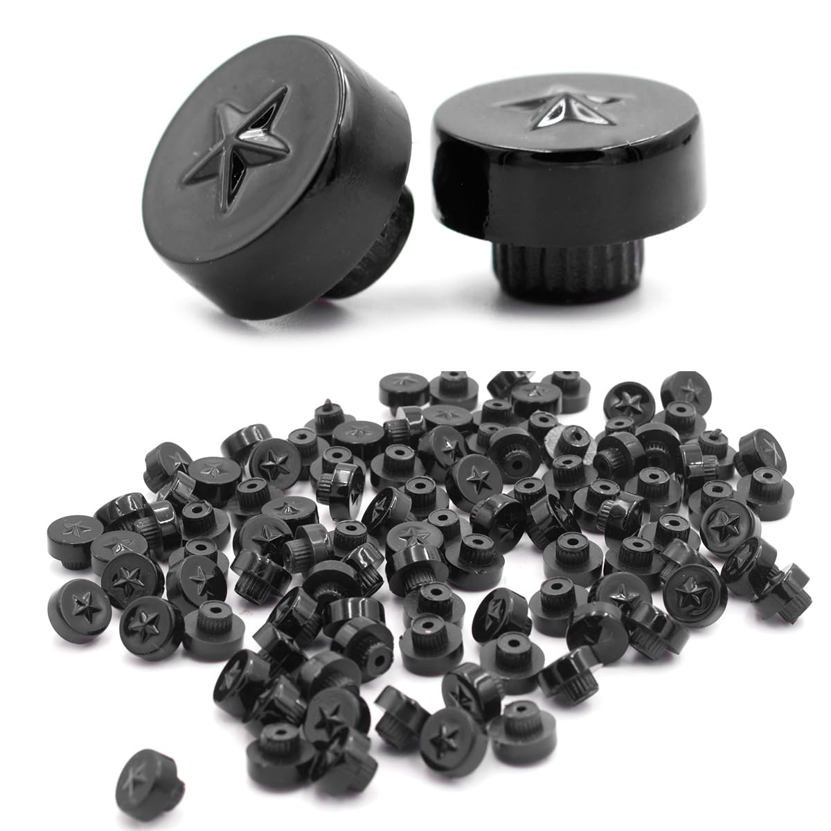 RTRHINOTUNING 50pcs Wheel Rim Rivets for 7.2mm/0.28in Hole Replacement Wheel Lip Rivets Nuts ABS Plastic Black Wheel Rim Lip Rivets Nuts Replacement Rivets Universal