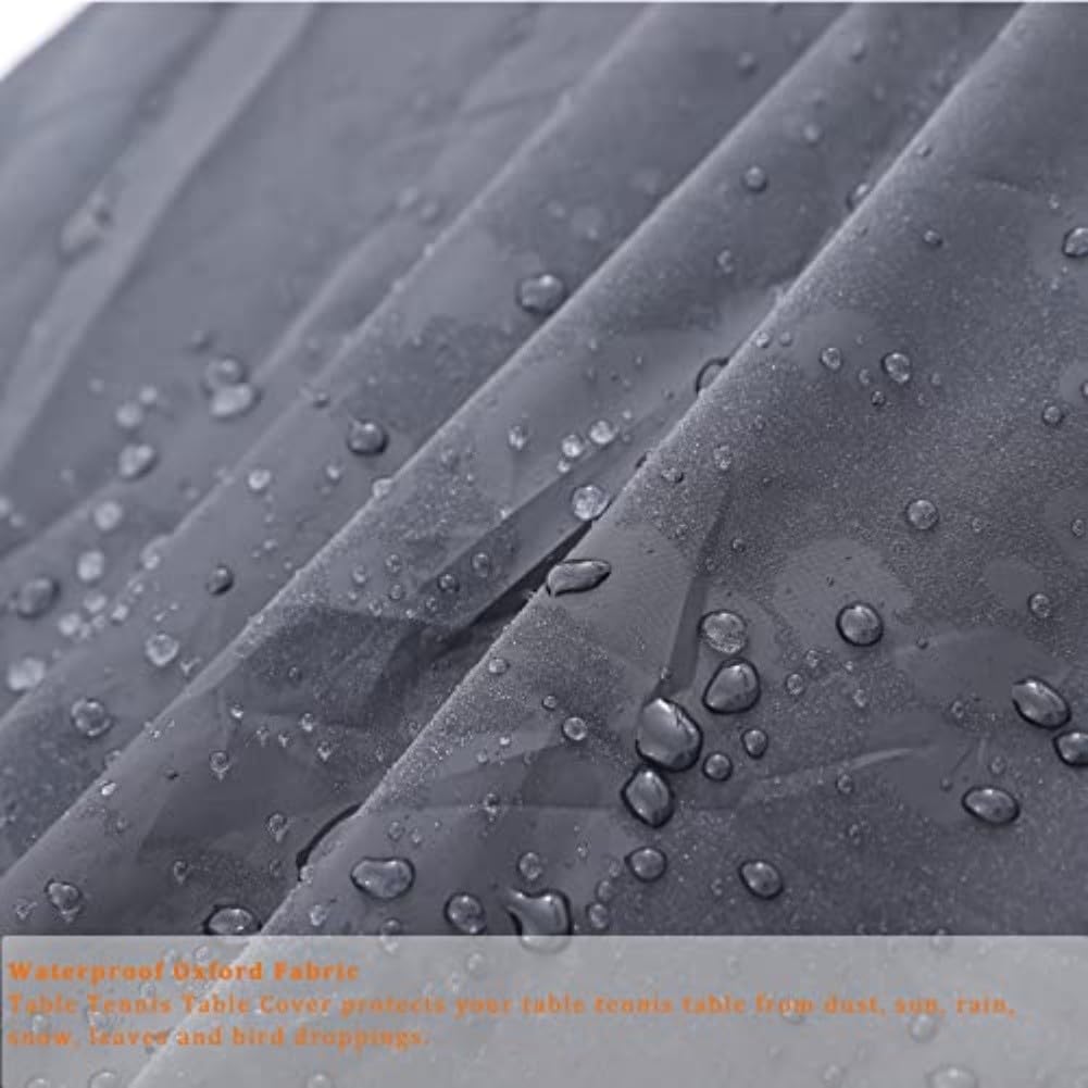 Copertura impermeabile per ping pong con rivestimento in PU, copertura protettiva per ping pong all'aperto, cintura antivento e protezione antipolvere, adatta per tavoli da 165 x 70 x 185 cm