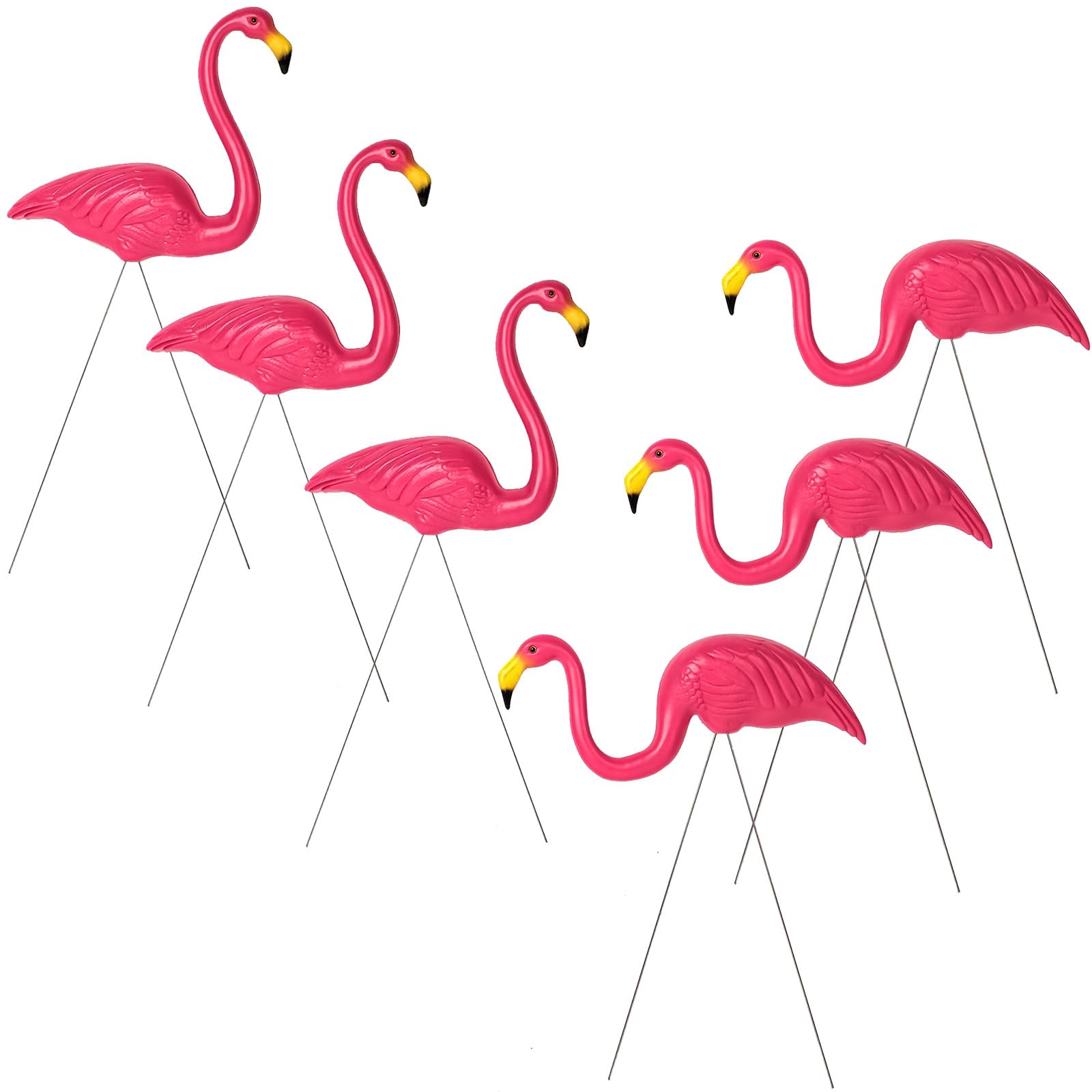 Crystals Flamingo Garden Ornaments – Pair of Pink Flamingo Yard Statues with Ground Spikes – Durable Weatherproof PE Decoration for Lawn, Patio, or Outdoor Display (6)