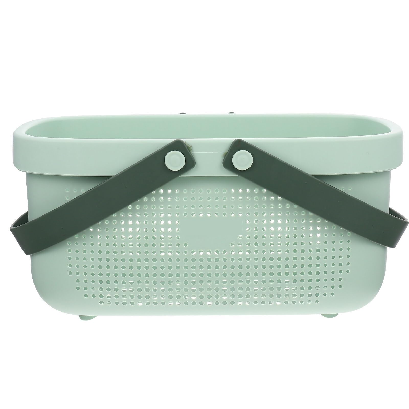 WSQHAO 2Pcs Portable Toiletries Basket Large Capacity Silicone Handle Bath Organizer Shower Storage Hollow Drainage Bathroom for Shower(Color1)