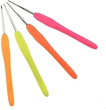 Coopay Mini Set di Uncinetto, 4 Pezzi Uncinetto a Punta con Impugnatura Morbida, 1.0 mm, 1.25 mm, 1.5 mm, 1.75 mm, Piccole Uncinetto, Ideale per Pizzo e Filati Sottili, Set di Uncinetto Ultra Fine