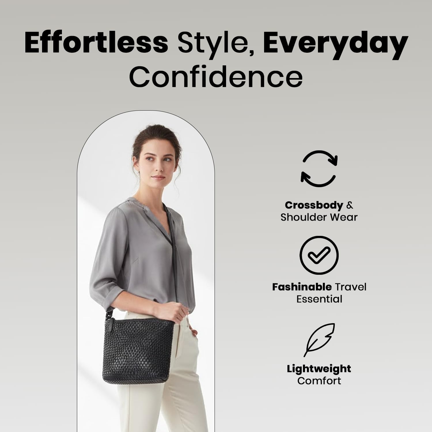 Genuine Leather Crossbody Sling Bag for Women - Trendy Casual Office Bag with Adjustable Strap - Image 8