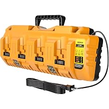 DTEZTECH DCB104 Dewalt Battery Charger Replacement 4-Port Charging Station with USB & Type-C Ports, 20V MAX, Compatible with Dewalt 12V-20V Batteries, Multi-Port Fast Charging for Home & Work Use