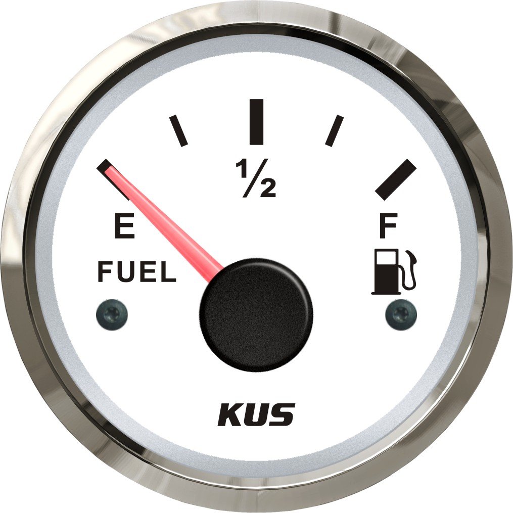 KUS CPFR-WW, 240-33 Ohm, Electric Fuel Level Gauge, 12V / 24V, 2" (52mm) with Backlight