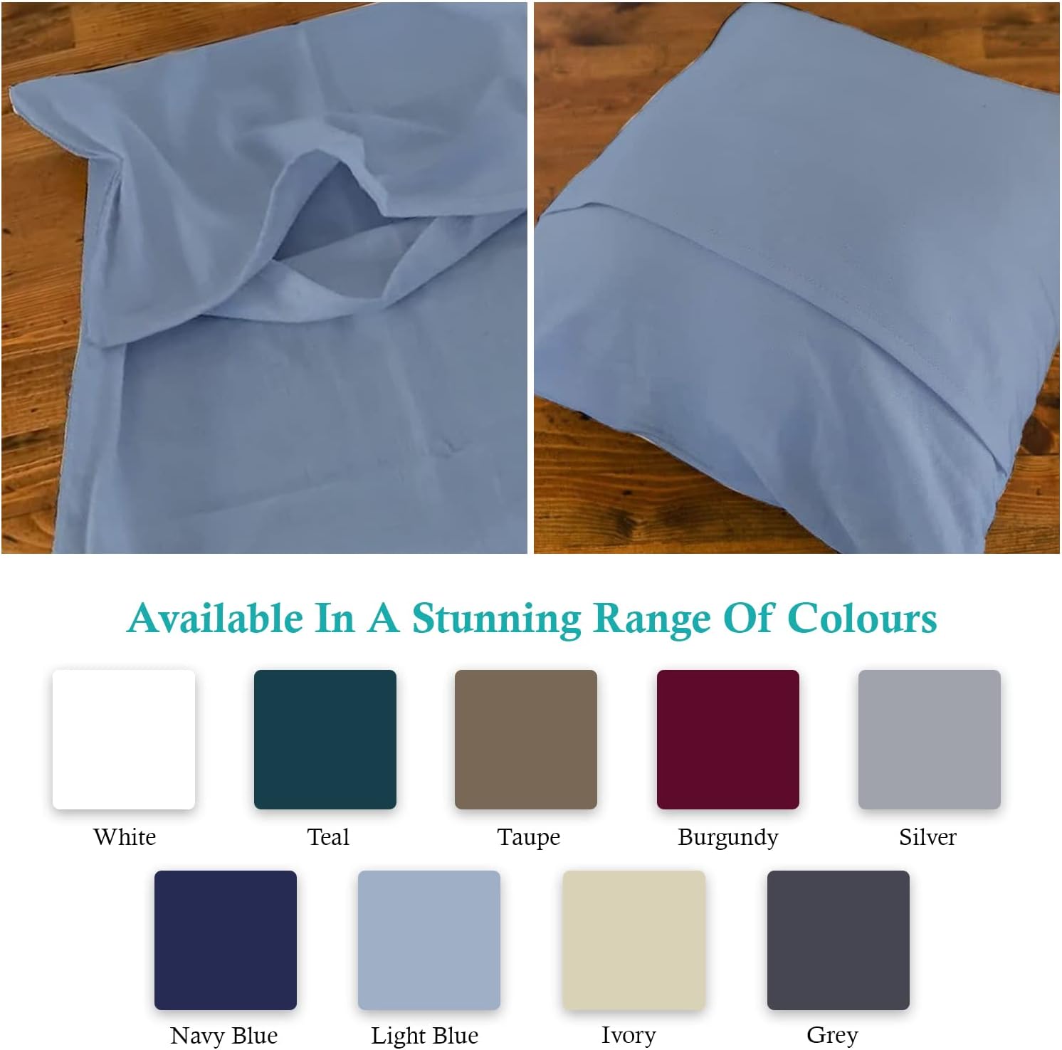 Set of 2 German XL Pillowcases 600 TC 600 TC 100% Egyptian Cotton Pillowcases Natural, Ultra Soft & Silky, Made with Sateen Weave Bed Pillow Cover of Hotel Quality - 31" x 31"(80x80 CM)- Light Blue