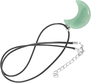 KESYOO Elegant Jade Craft Moon Pendant Necklace for Women Simple Pendant Necklace for Girls