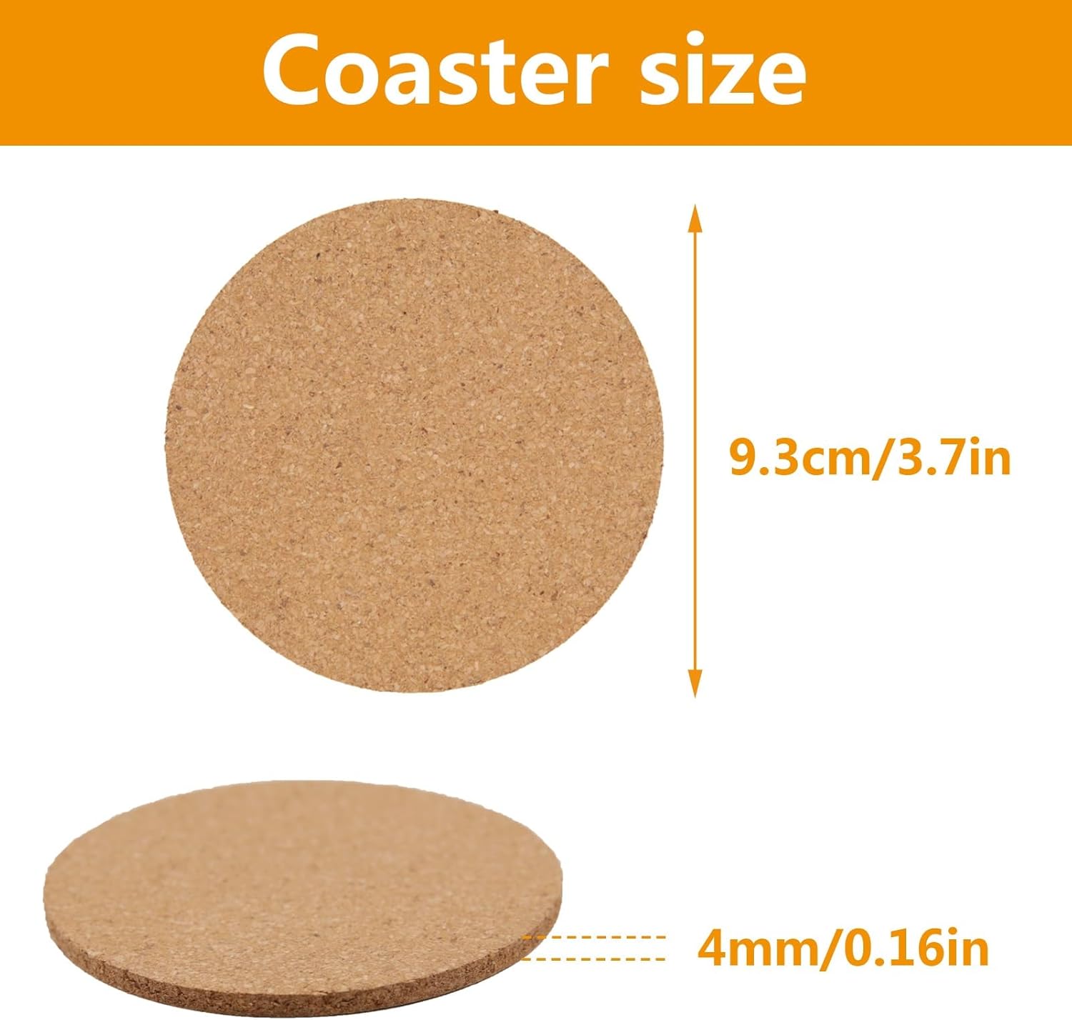 100 pcs Cork Coasters for Drinks, Bulk Blank Coasters DIY Crafts, Non-Slip, Heat-Resistant, Absorbent and Reusable Coffee Coaster for Home Tabletop Decoration - Image 2