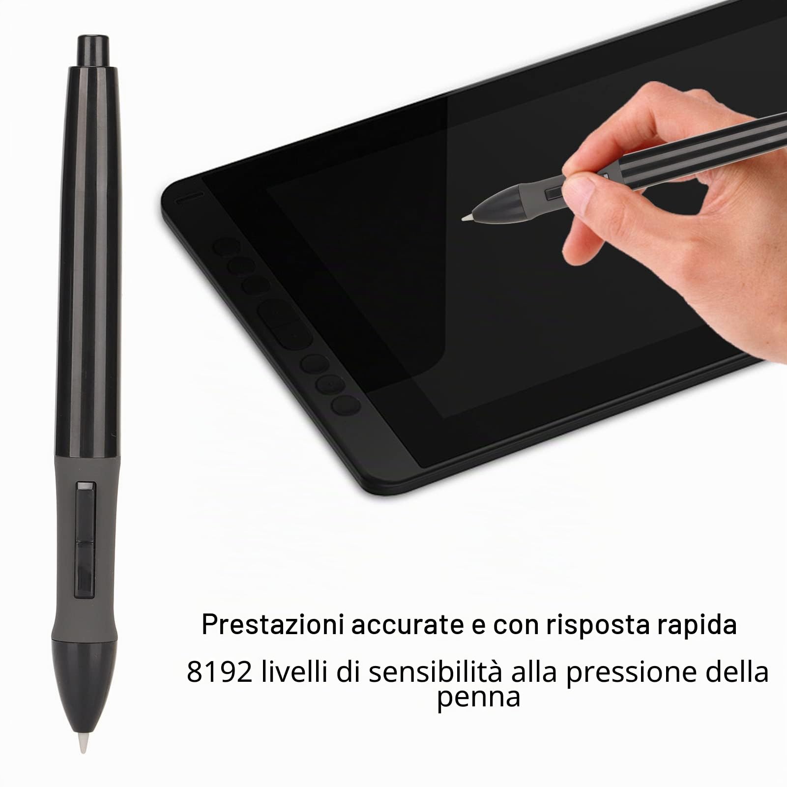 Penna di ricambio PEN68D per tablet Huion Graphics, 8192 Sensitive Graphic Drawing Tablet Active Stylus Pen per Huion GT‑191/GT‑221 PRO/GT‑156HD V2/GT‑220 V2 (nero)