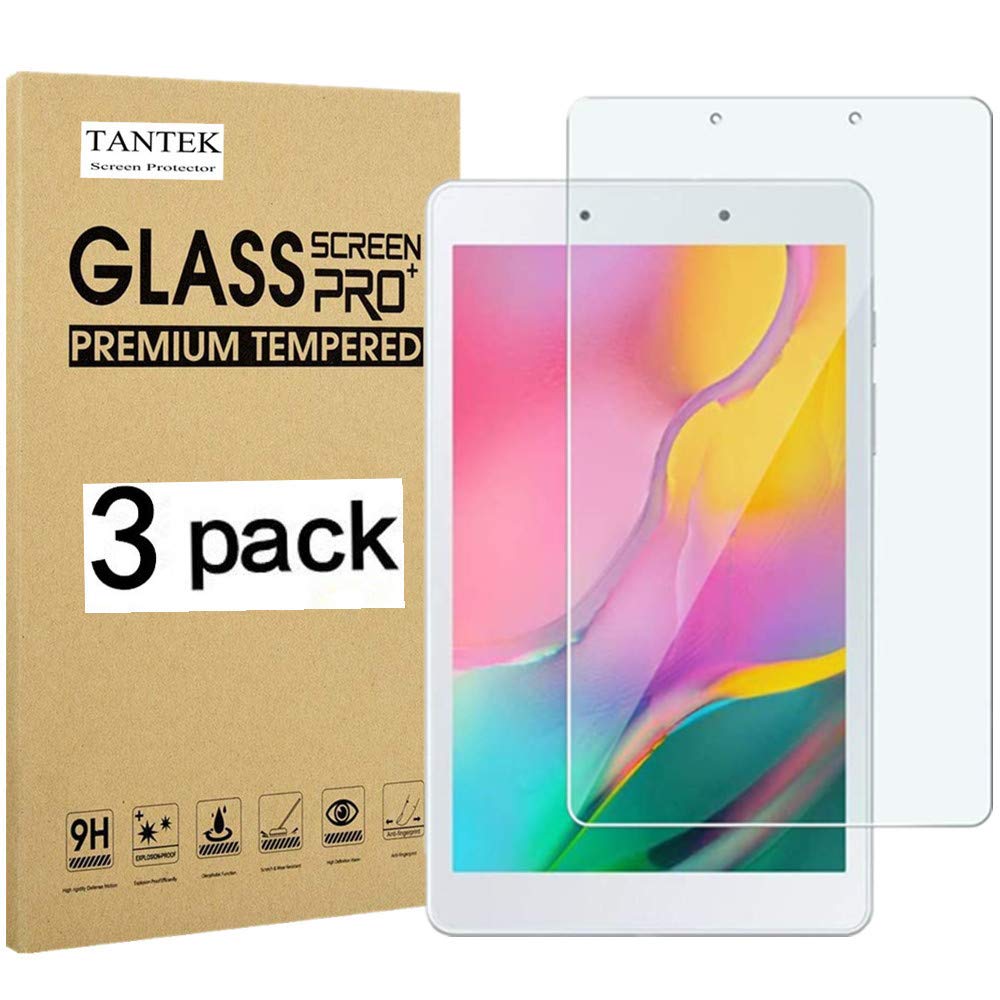 TANTEK [3-Pack Screen Protector for Samsung Galaxy Tab A 8.0 inch 2019,SM-T290/T295 Model,Tempered Glass Film,Ultra Clear,Anti Scratch,Bubble Free