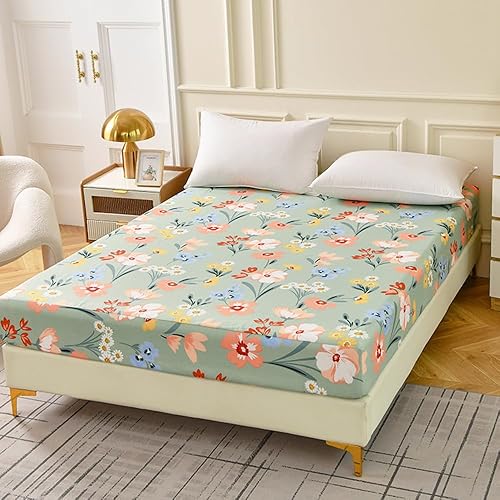 Miniatura 8 de Mengersi Sábana bajera ajustable tamaño Queen, sábana bajera de microfibra suave y ligera con bolsillo profundo (Queen, morado)