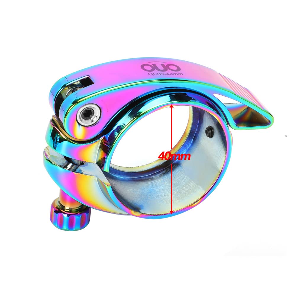 Fietszadelpenklem geschikt voor 40/41 mm, aluminiumlegering, fiets, snelsluiting, zadelpenkraag, zadelpenklem voor vouwfiets, MTB, racefiets (goud, 41 mm