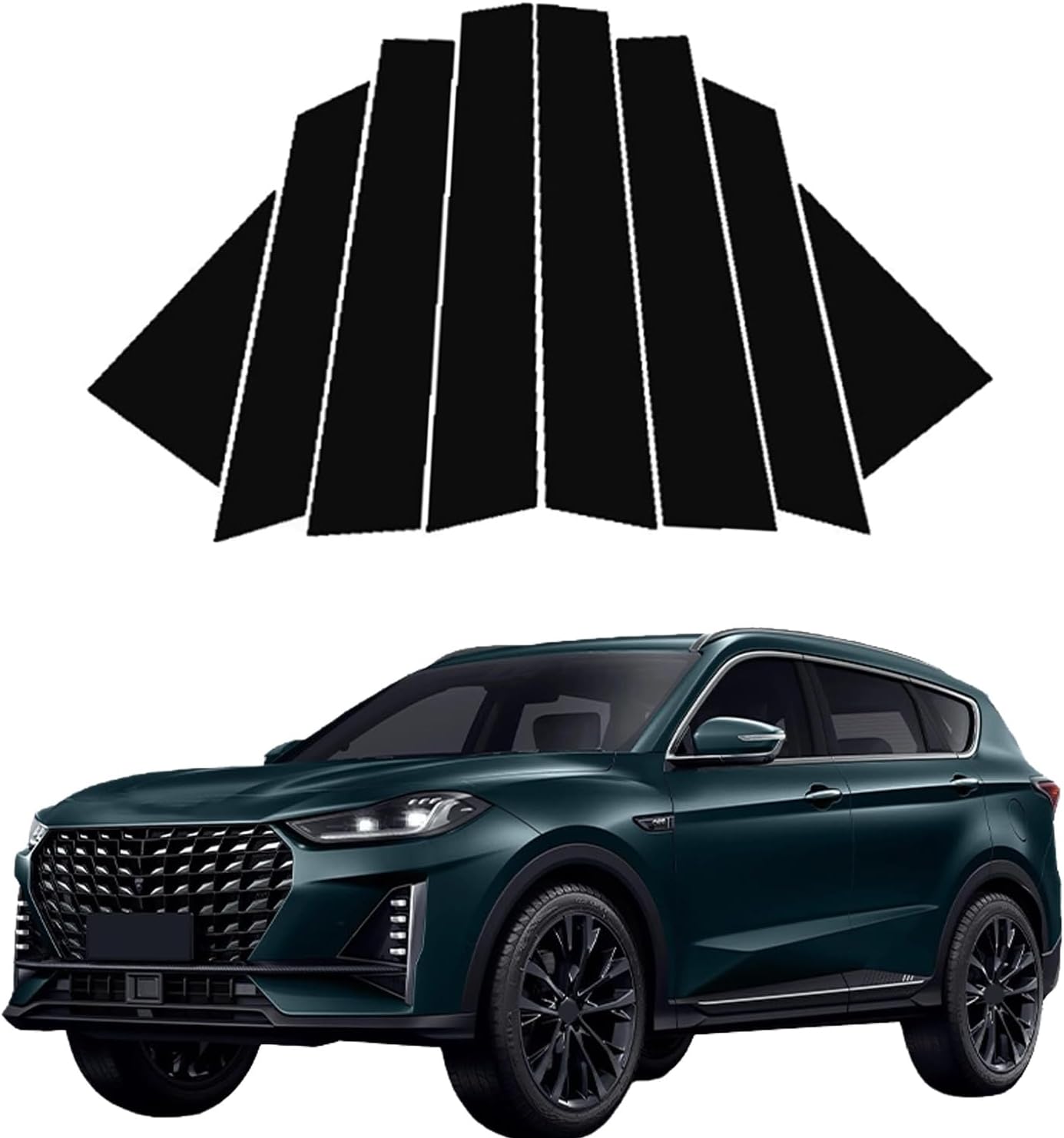 Car Door Pillar Posts Trim for Chery Jetour X70 Plus/PRO 2020 2021 2022 2023 2024 2025 2026,Side Door Window Anti-Scratch Door Trim Molding Set,Decorative Exterior Accessories