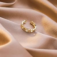 Zart Vergoldet Geometrisch Ringe für Damen Zirkonia Sechseck Kristall Offen – Ansicht 8