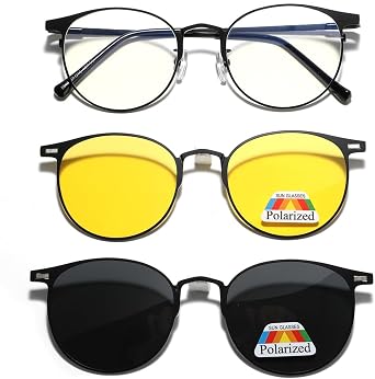 Metal Frame Round Sunglasses Men Clip On Vintage Polarized Sun Glasses Women Magnetic Sun Shades Female Accessories