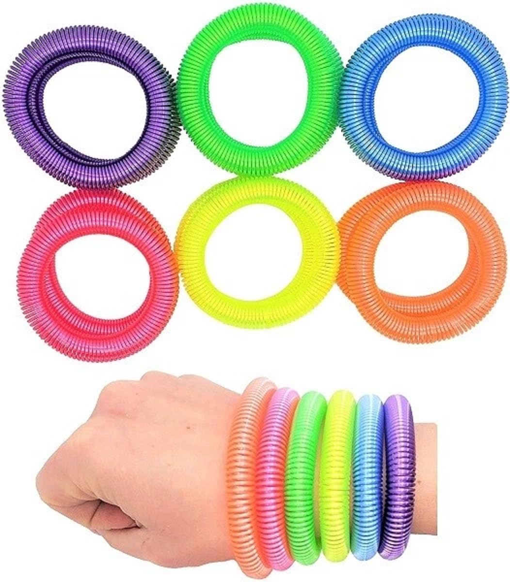 Zugar Land Bright Neon Coil Spring Bracelet 80s 90s Wristbands