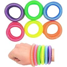 Zugar Land - Bright NEON Coil Spring Bracelet 80s 90s Wristbands in Assorted Colors
