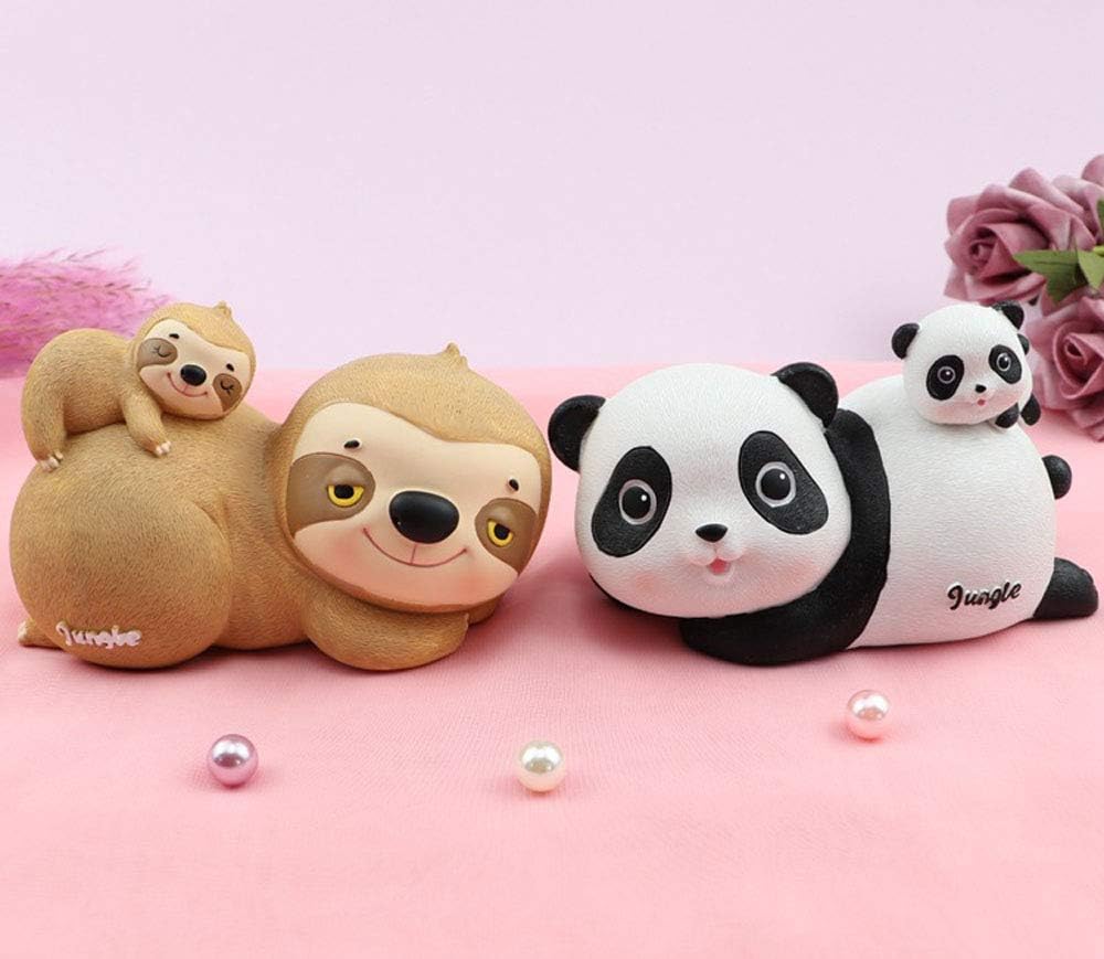 FUYU Cute Cartoon Animal Panda Sloth Piggy Bank Money Box Decoration