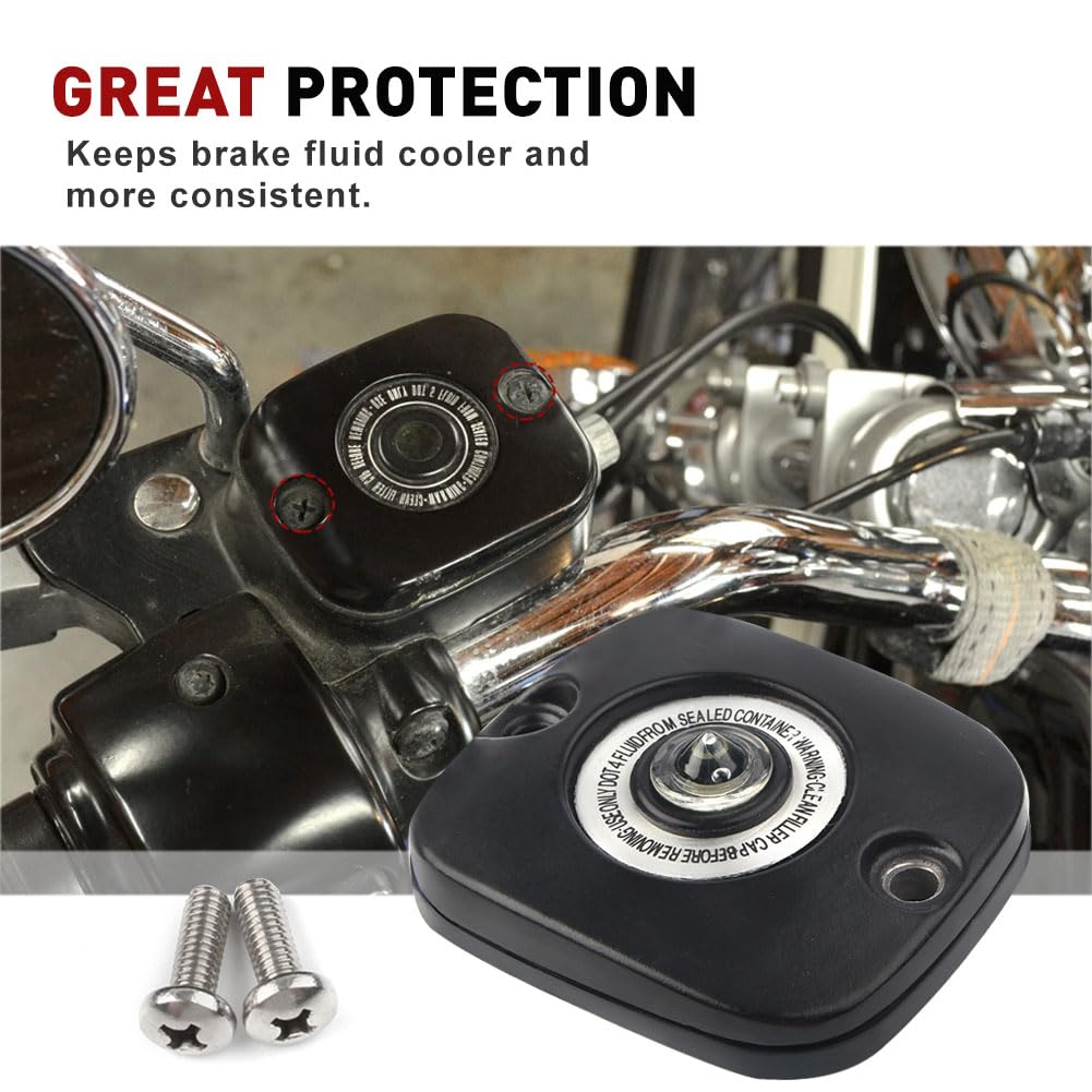 FSFY Coperchio pompa freno anteriore nero per modelli per Harley Big Twin dal 1996 in poi, VRSC dal 2002 in poi e per Sportster dal 1996 al 2003