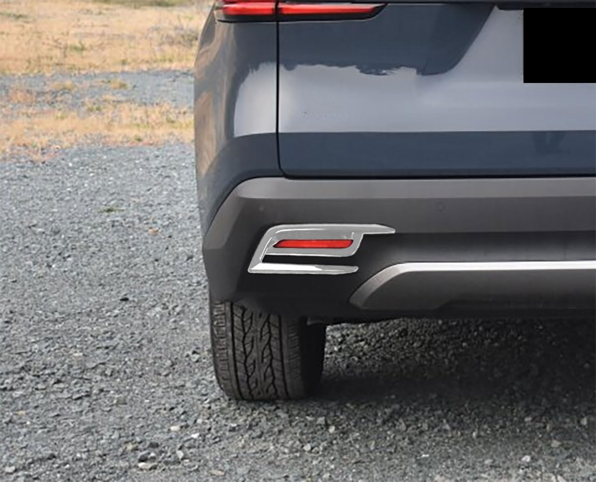 Car Accessories Compatible with Toyota New Grand Highlander 2024 2025 2026 Exterior Rear Fog Light Lamp Cover Trim ABS 2PCS(Glossy Chrome Style)