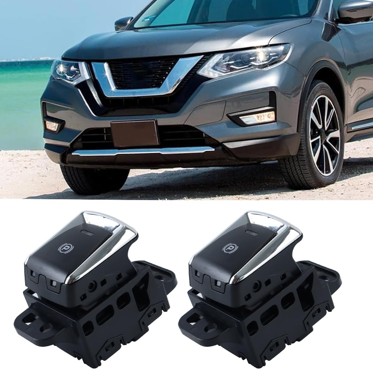 Alide Interruttore elettronico del freno a mano, pulsante del freno a mano per auto, compatibile con Nissan Qashqai X-Trail T32 2014-2018 969XC4EA0A5722029 251754BA0A